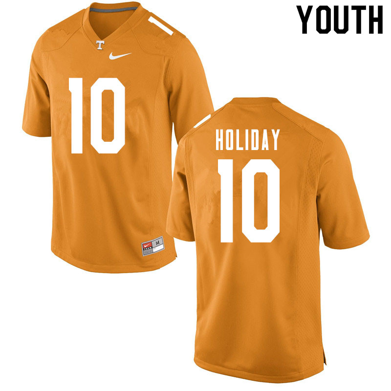 Youth #10 Jimmy Holiday Tennessee Volunteers College Football Jerseys Sale-Orange - Click Image to Close